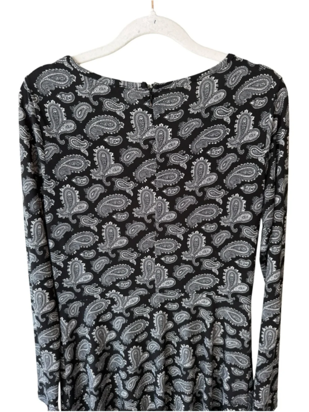 Michael Kors Black Paisley Long-Sleeve Mini Dress Size XS Classic Stretch Office
